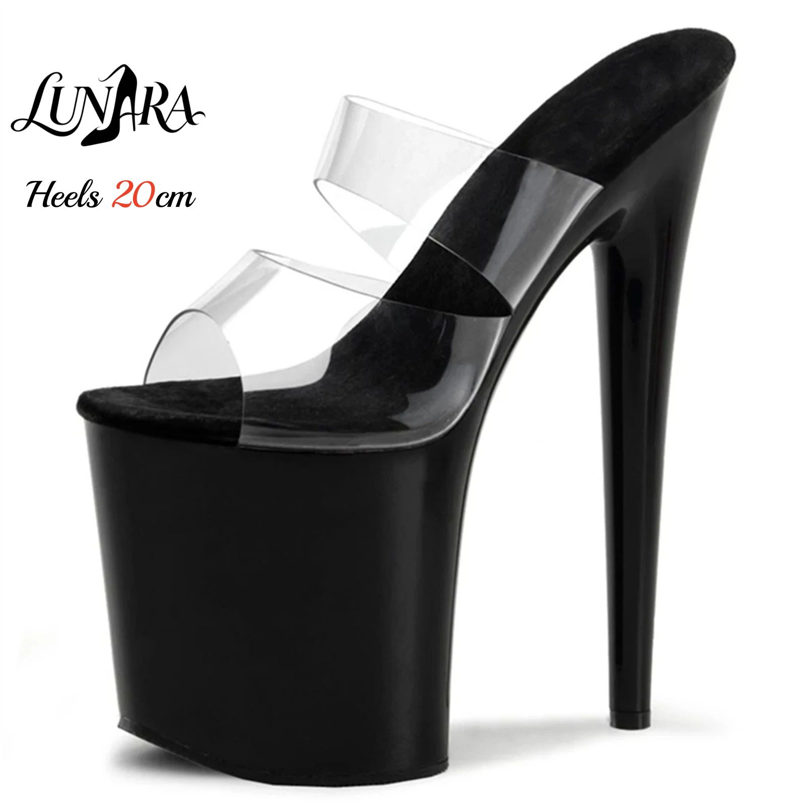 Leopard Print Heels - 20 cm doorzichtige PVC sandalen met