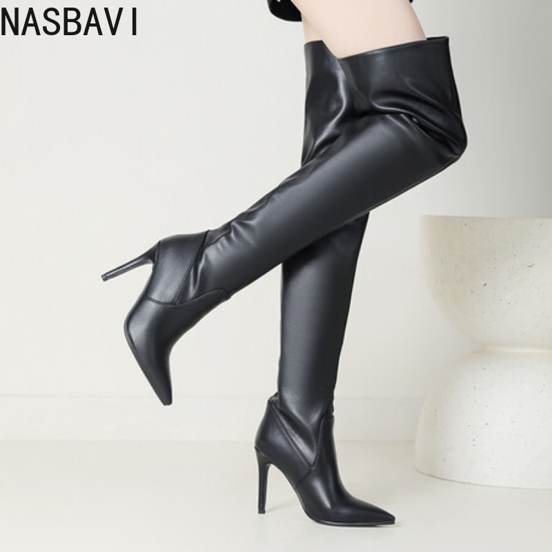 Zip Up Boots Short - NASBAVI Zwarte Puntschoen Luxe Designer Vrouwen