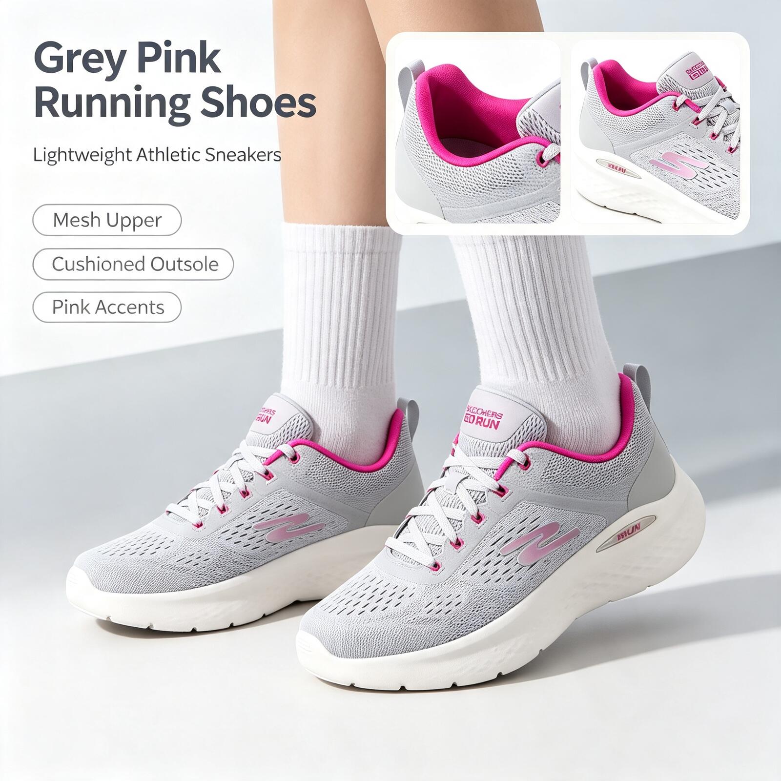 Women Shoes Hong Kong - Skechers Nieuwe Dames Hardloopschoenen 129423-GYPK Lichtgewicht