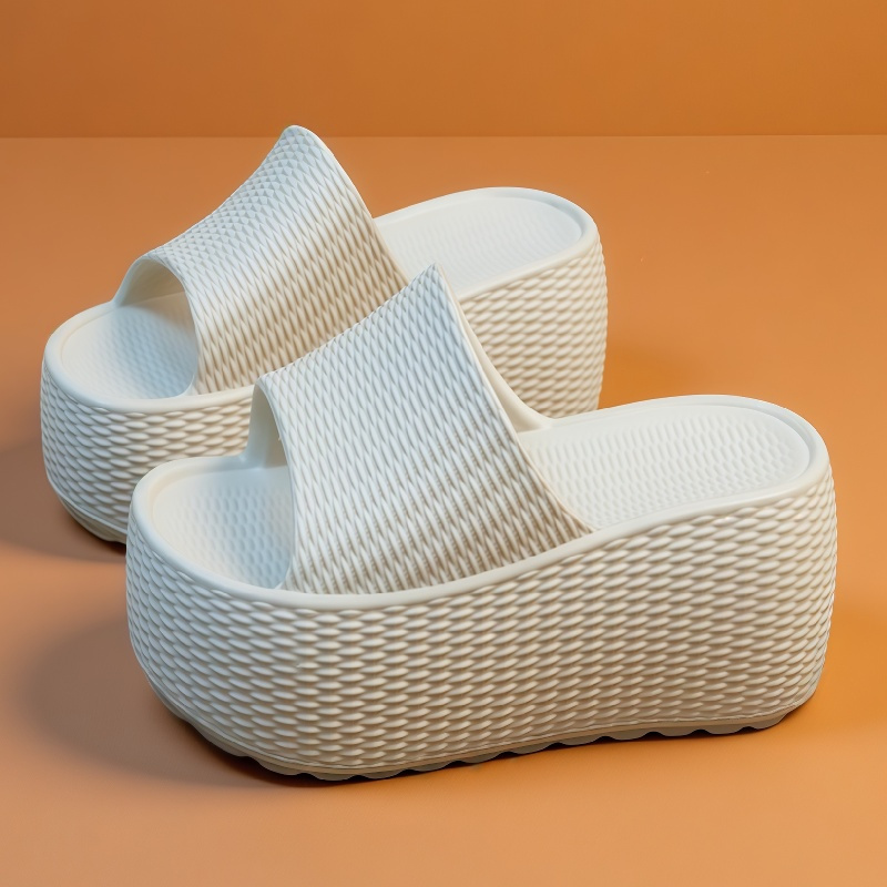 Women Shoes Wedges - Nieuwe Platform Slippers met Textuur, Dikke