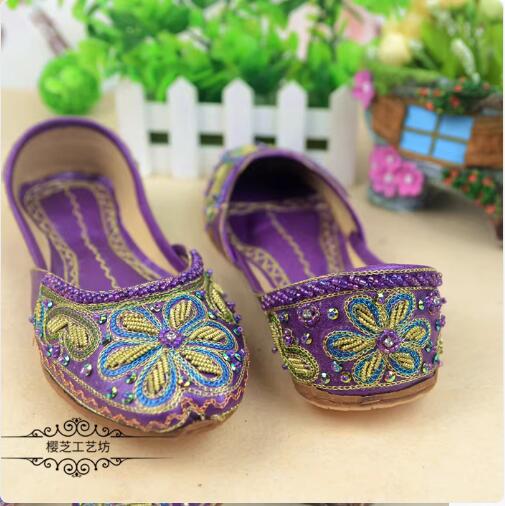 Women'S Shoes In Pakistan - Pakistan Damesschoenen Plat Borduur Lente Nepal
