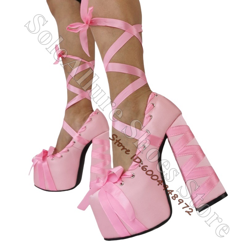 Satijnen lintomslag Platformbl - Ribbon Tie Heel recensie en prijs