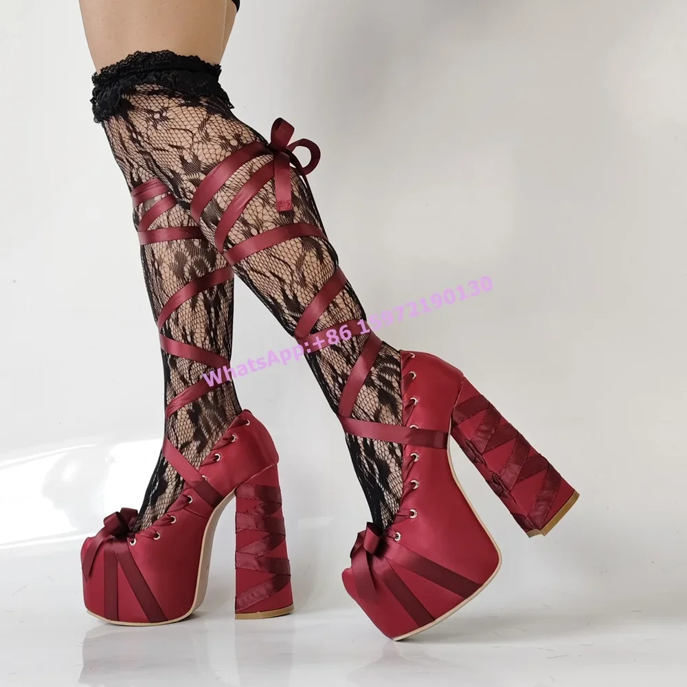 Rood Satijnen Lint Platform Pu - Ribbon Tie Heel recensie en prijs