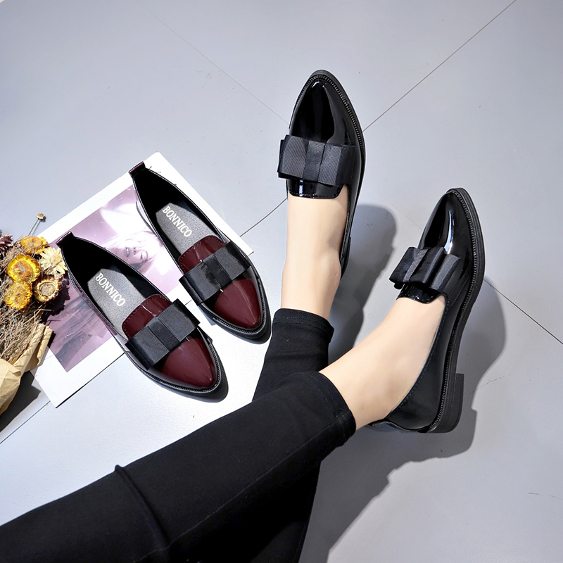 Zwart/wijnrood lakleer instapp - Women'S Shoes Loafers Black recensie en prijs