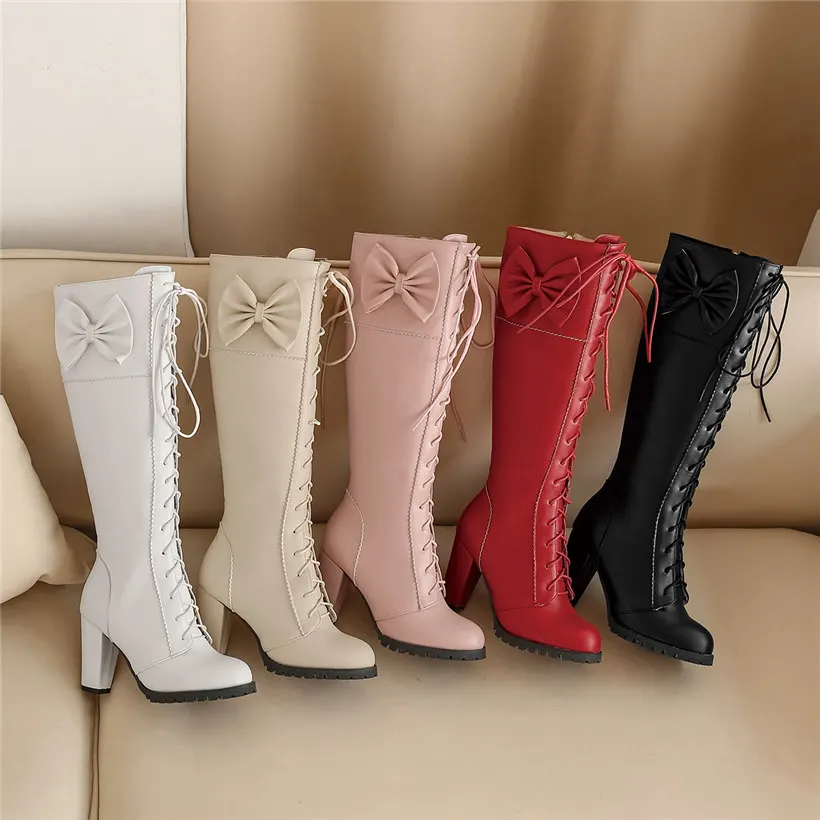 Zoete Bowtie Lolita kniehoge l - Zip Up Boots Short recensie en prijs