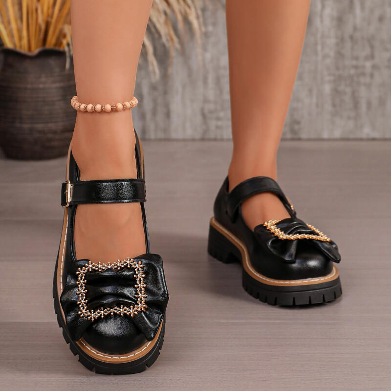 Zoete strikdecoratie dikke zoo - Women'S Shoes Loafers Black recensie en prijs