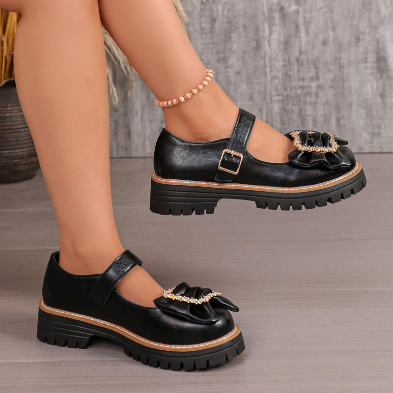 Zoete strikdecoratie dikke zoo - Women'S Shoes Loafers Black recensie en prijs