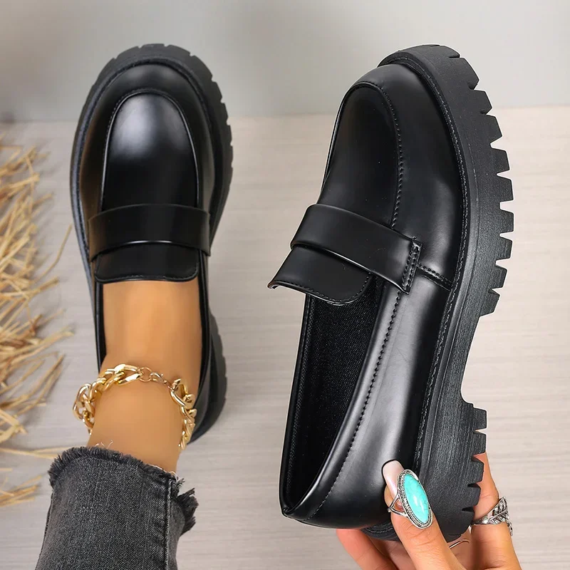 Plus Size 35-43 Zwart Pu Leder - Women'S Shoes Loafers Black recensie en prijs