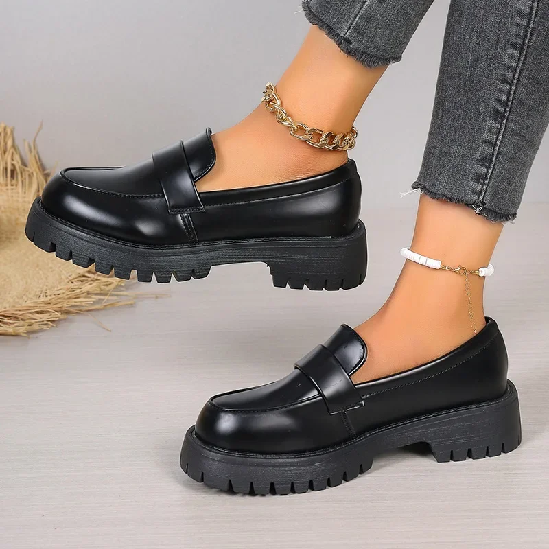 Plus Size 35-43 Zwart Pu Leder - Women'S Shoes Loafers Black recensie en prijs