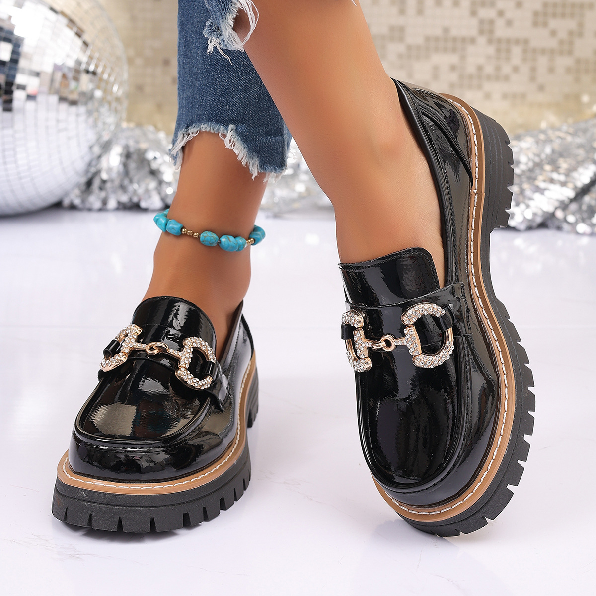 Retro Chain Low Heel Pumps Dam - Women'S Shoes Loafers Black recensie en prijs